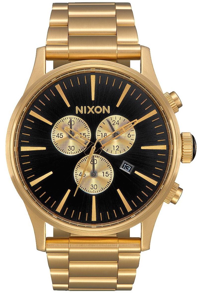 nixon sentry black gold